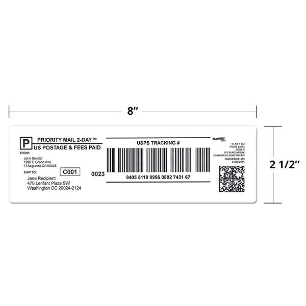 2 1/2" x 8" Shipping Labels - Image 3