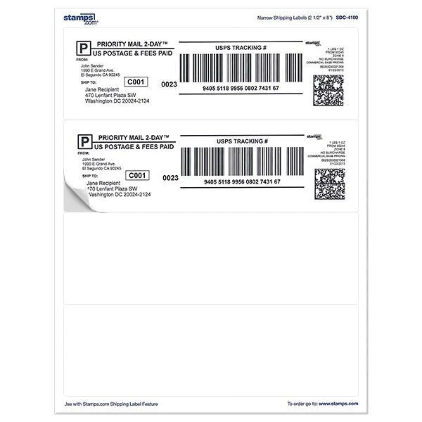 2 1/2" x 8" Shipping Labels - Image 4